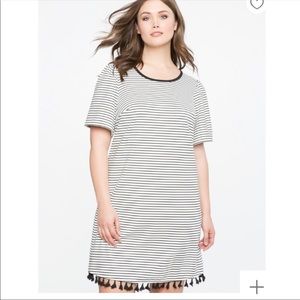 Black and white dress with tassels